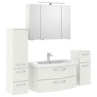 BADEZIMMER 5-teilig  in 158 cm  - Chromfarben/Weiß Hochglanz, KONVENTIONELL, Glas/Keramik (158cm) - Pelipal