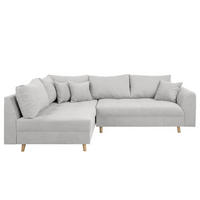 ECKSOFA Ariella in Mikrofaser Hellgrau  161/231 cm  - Hellgrau/Naturfarben, Design, Holz/Textil (161/231cm) - Livetastic