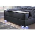 BOXSPRINGBETT 140/200 cm  in Schwarz  - Silberfarben/Schwarz, Design, Kunststoff/Textil (140/200cm) - Xora