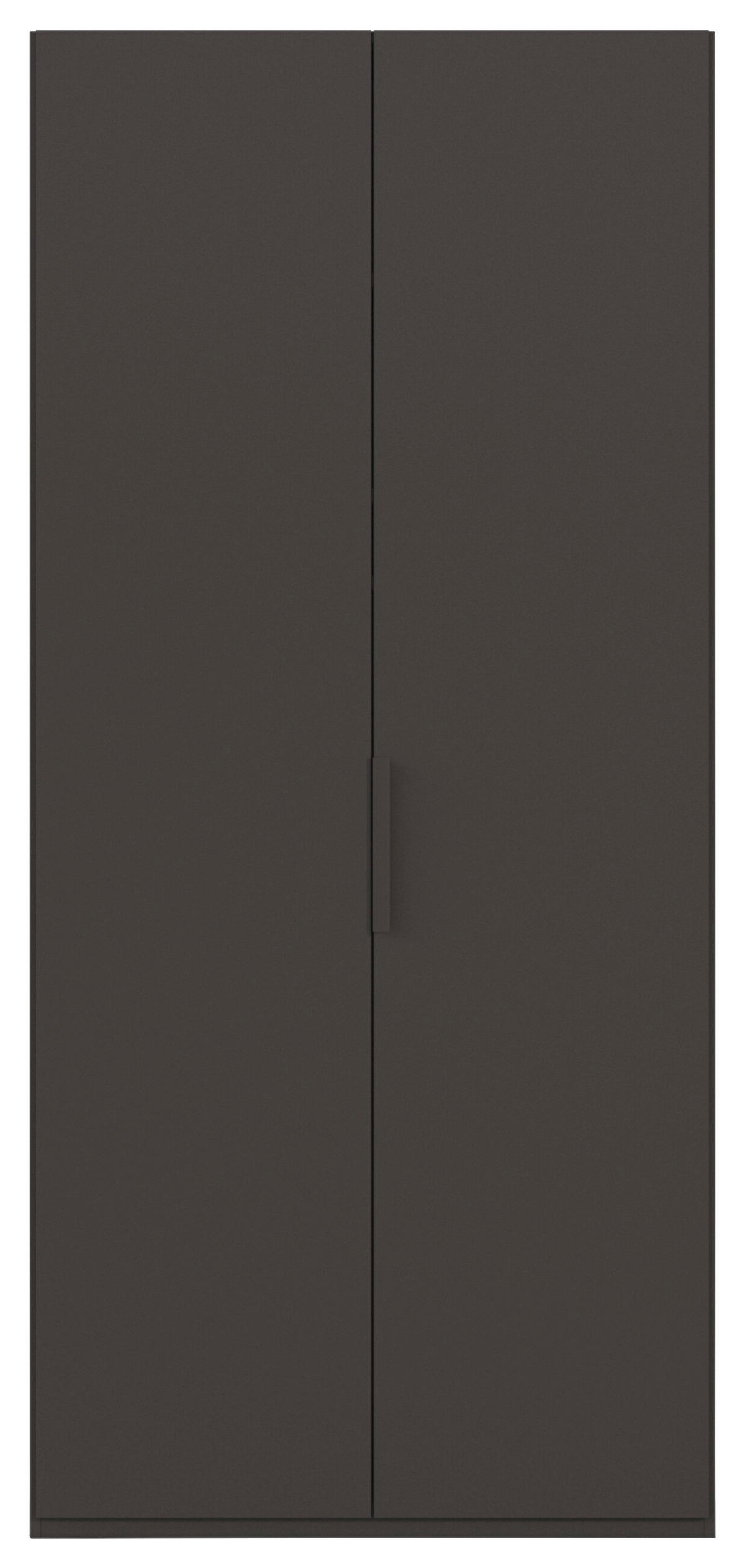 DREHTÜRENSCHRANK 101/223/61 cm,  in Graphitfarben, 2-türig  - Graphitfarben, Basics, Holzwerkstoff/Metall (101/223/61cm) - Novel