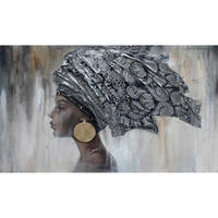 OLJNA SLIKA  70/120 cm   - barve bora/modra, Trend, tekstil/les (70/120cm) - Monee