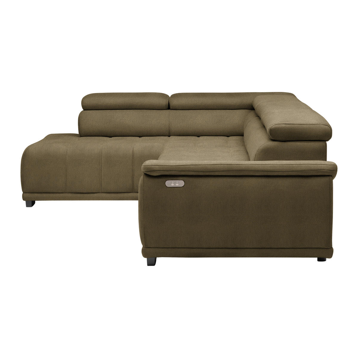 HÖRNSOFFA i chenille, vävt tyg taupe  - svart/taupe, Modern, textil/plast (106/283cm) - MID.YOU