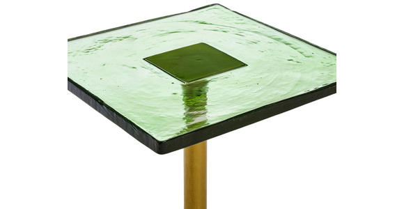 BEISTELLTISCH 35,5/35,5/51 cm Grün, Messingfarben quadratisch  - Messingfarben/Grün, Design, Glas/Metall (35,5/35,5/51cm) - Ambia Home