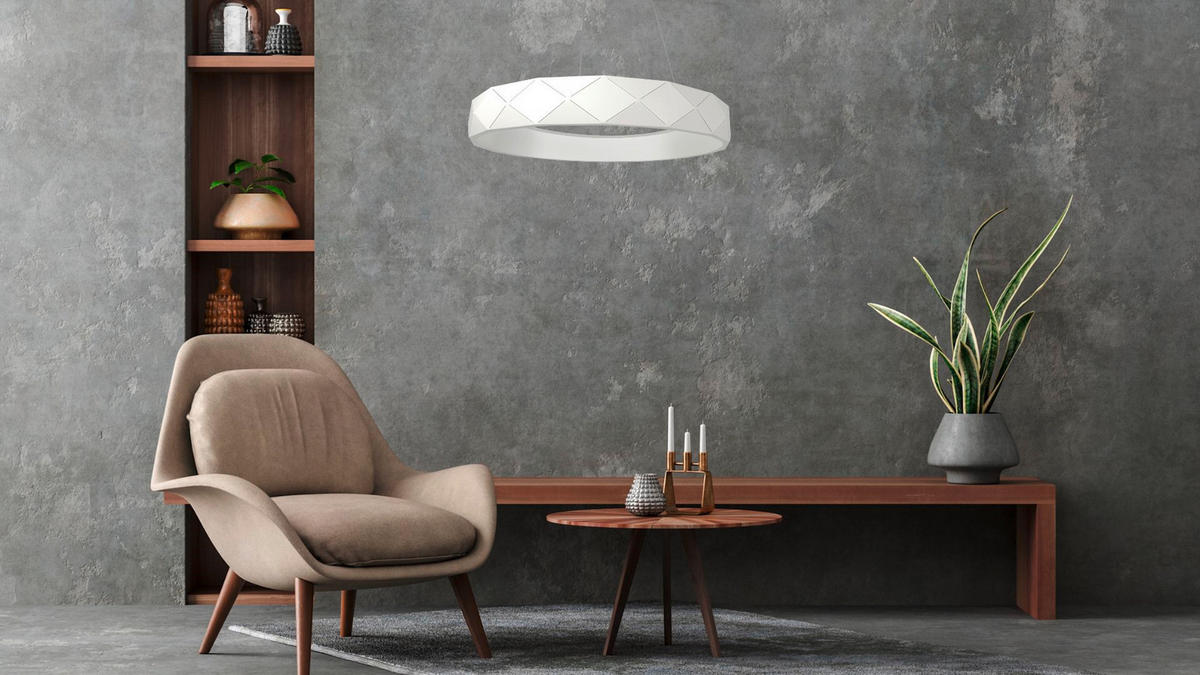 HÄNGLAMPA Reus 60/100 cm  - vit, Design, metall (60/100cm)