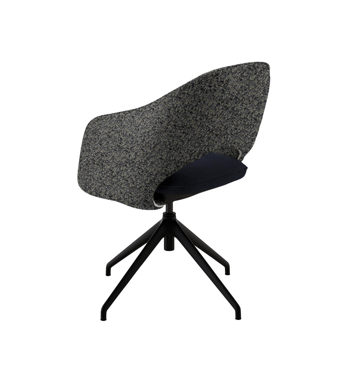 ARMLEHNSTUHL  Stoffauswahl, Wippfunktion, Sitzfläche 360° drehbar, gepolsterte Armlehnen Flachgewebe  - Blau/Schwarz, Design, Textil/Metall (63/74-90/57-73cm) - Koinor