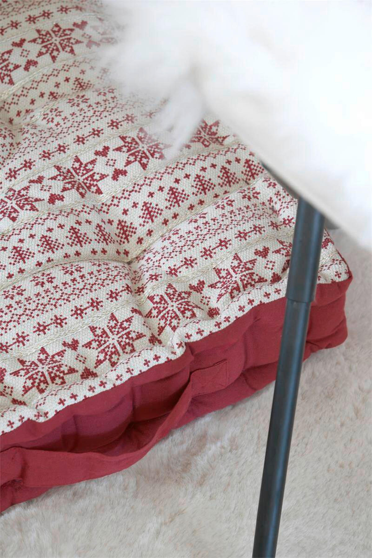 BLAZINA ZA TLA  VALGENIS   45/45 cm          - rdeča/bela, Design, tekstil (45/45cm) - X-Mas