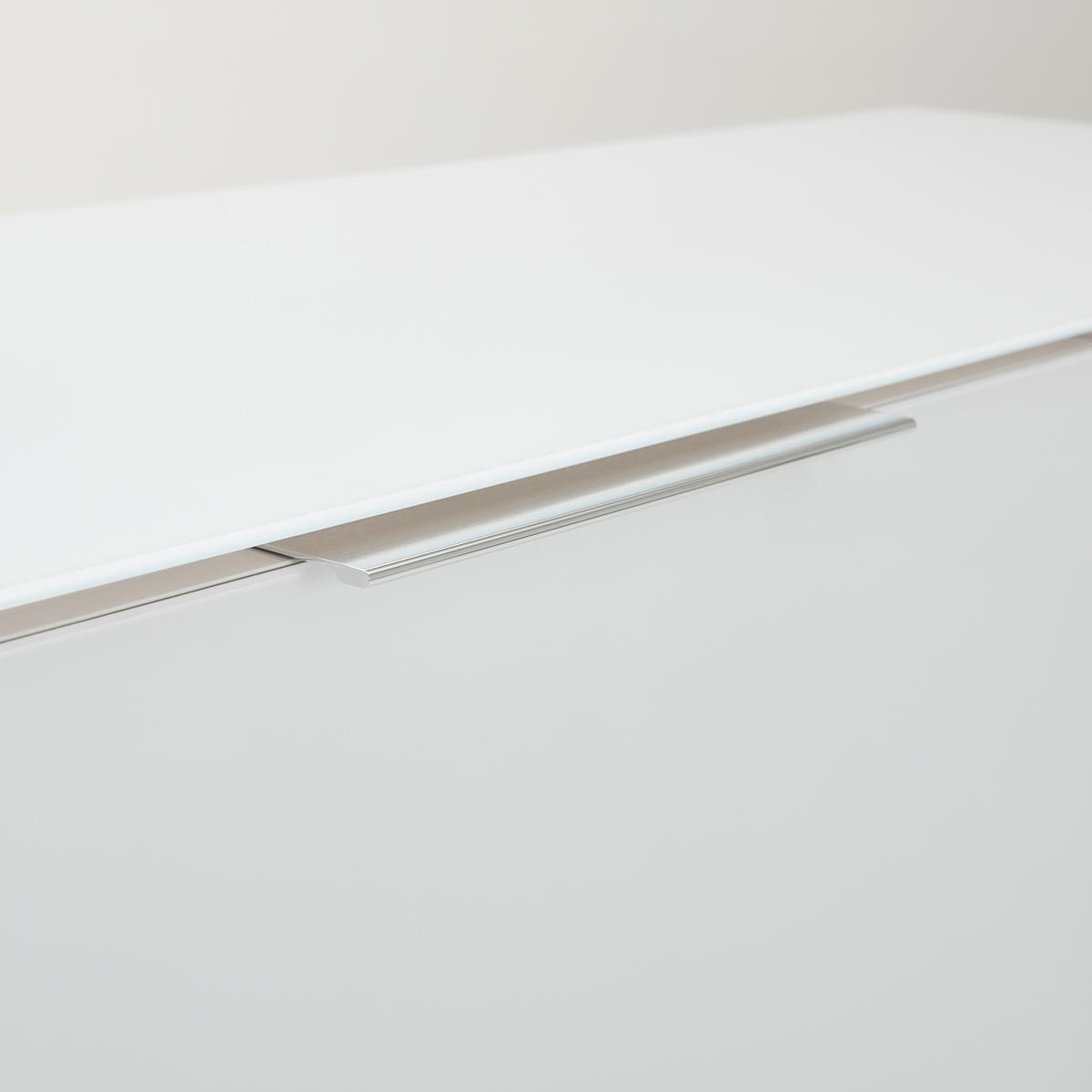 HIGHBOARD  in 110/117/40 cm  - Alufarben/Weiß, Design, Glas/Holzwerkstoff (110/117/40cm) - Voleo