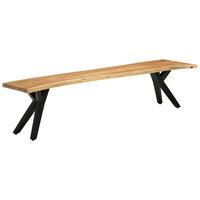 SITZBANK 200/45/40 cm Akaziefarben Akazie massiv  - Schwarz/Akaziefarben, LIFESTYLE, Holz/Metall (200/45/40cm) - Landscape