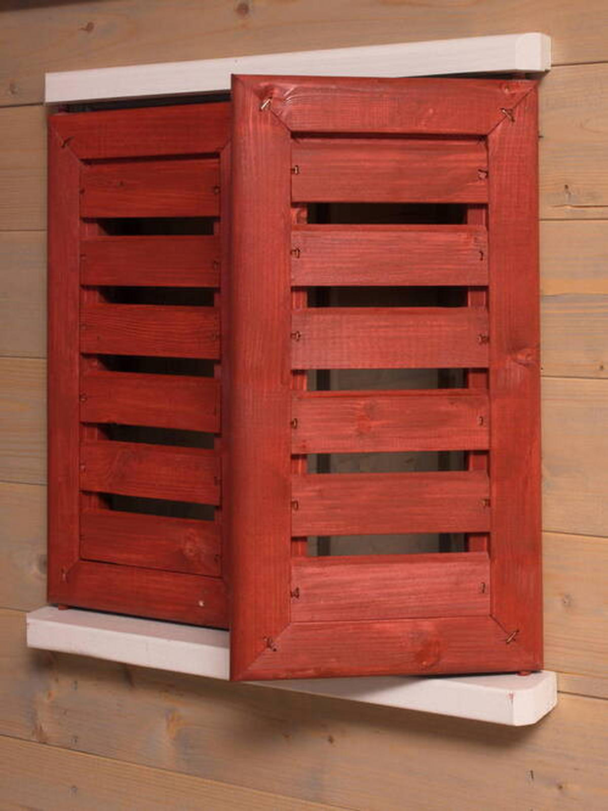 SPIELHAUS 155/168/120 cm  - Rot/Naturfarben, KONVENTIONELL, Holz (155/168/120cm) - Ambia Garden