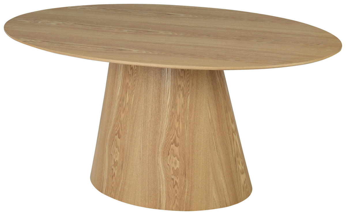 ESSTISCH 180/90/75 cm Echtholz, Nachbildung  Holz, Holzwerkstoff oval Eichefarben  - Eichefarben, Design, Holz/Holzwerkstoff (180/90/75cm) - VanDerken