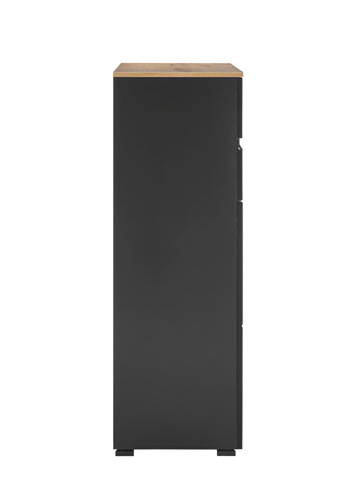 KOMODA, čierna, farba duba, 100/119/40 cm - čierna/farba duba, Design, kompozitné drevo/plast (100/119/40cm) - home24