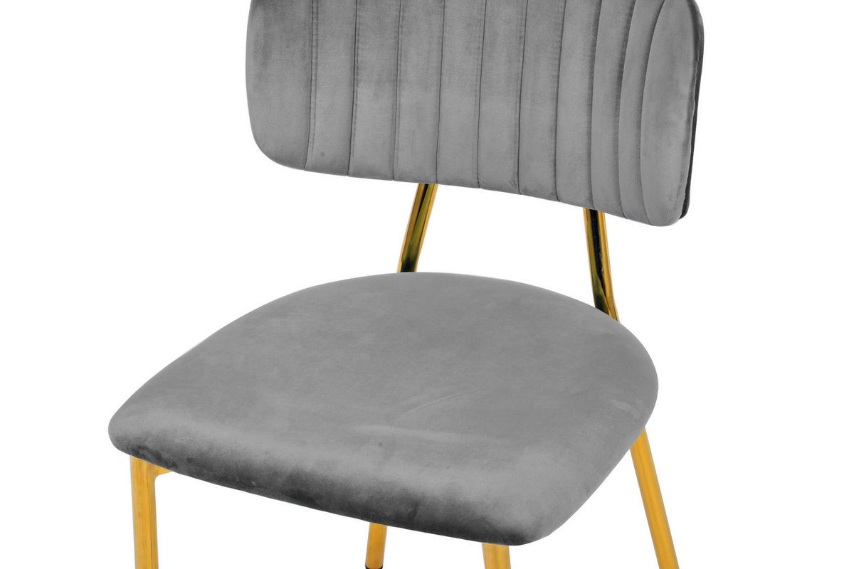 STUHL-SET 2 Stück  in Eisen  - Goldfarben/Grau, Design, Kunststoff/Metall (47/80/51cm) - Kayoom
