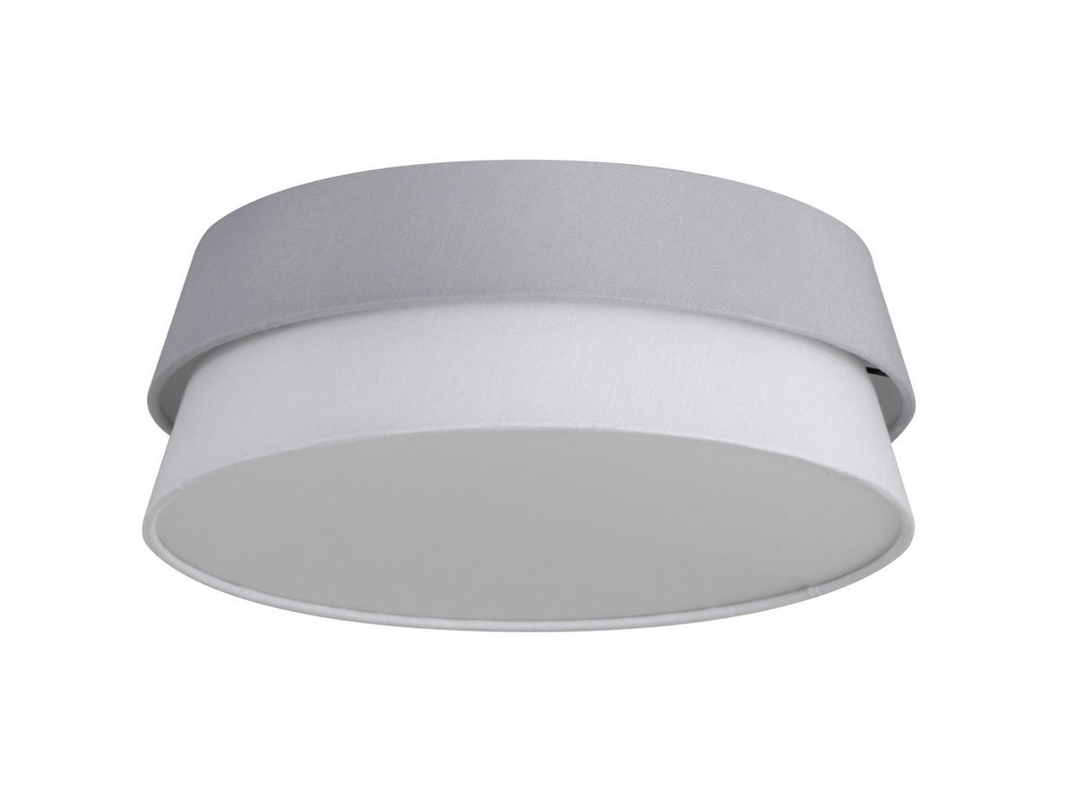 DECKENLEUCHTE 37/14 cm  - Weiß/Grau, Trend, Kunststoff/Textil (37/14cm) - Collett's Monde