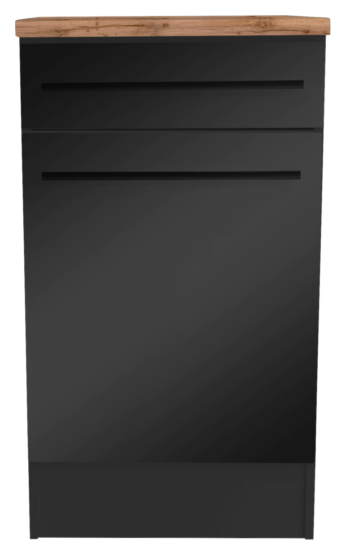 SCHUBKASTENUNTERSCHRANK 50/90/60 cm  in Schwarz  - Eichefarben/Schwarz, Basics, Holzwerkstoff/Kunststoff (50/90/60cm) - MID.YOU