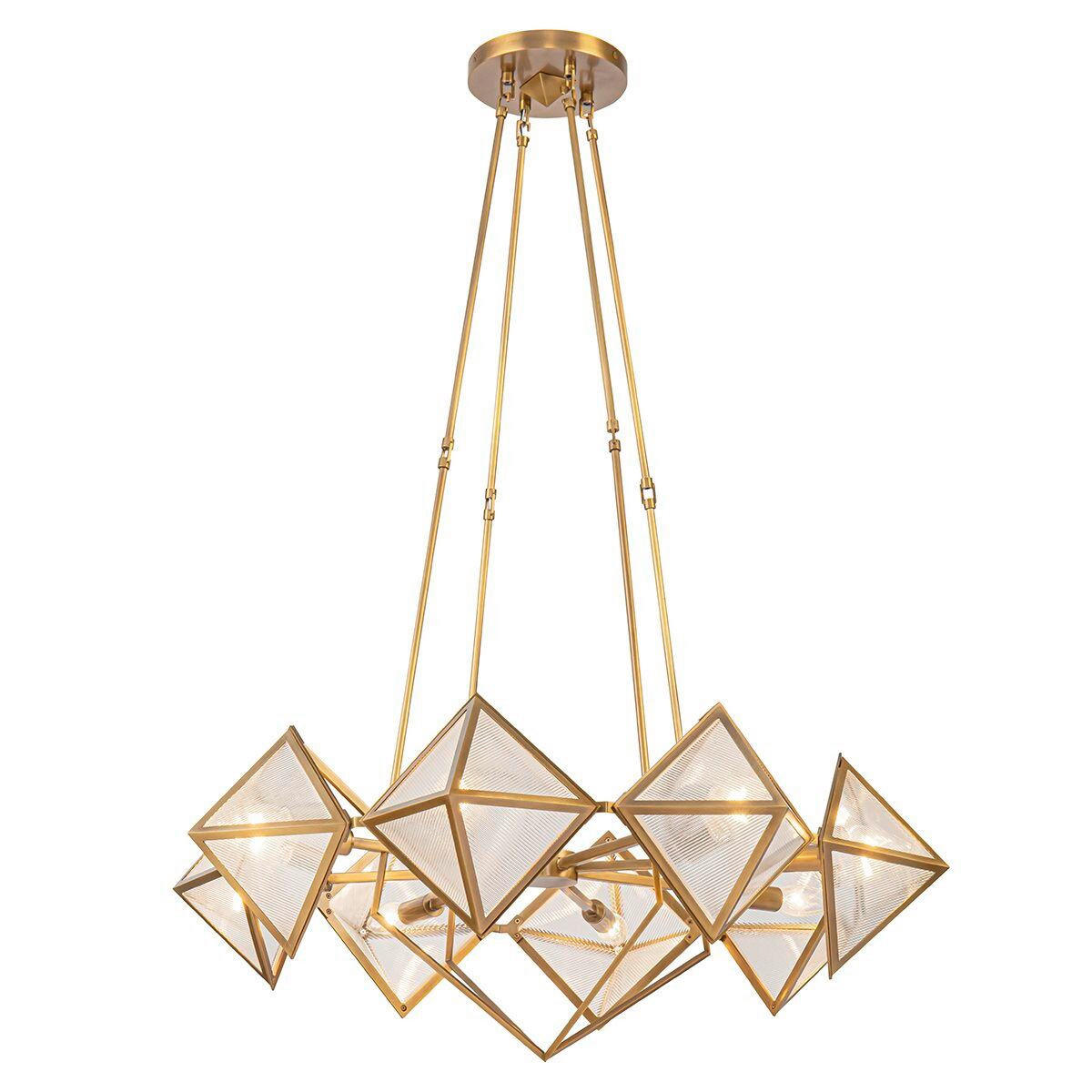 KRONLEUCHTER 29,5/76,2 cm   - Messingfarben, KONVENTIONELL, Glas/Metall (29,5/76,2cm) - Elstead Lighting