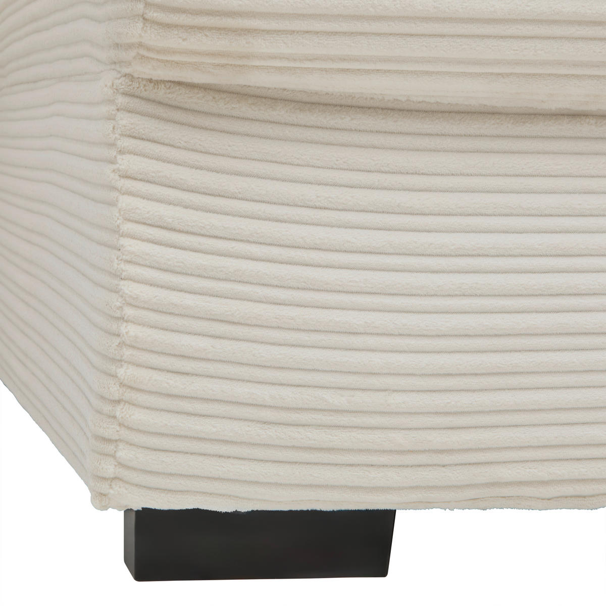 ECKSOFA Cord Beige  - Beige/Schwarz, Konventionell, Kunststoff/Textil (225/86/167cm) - MID.YOU