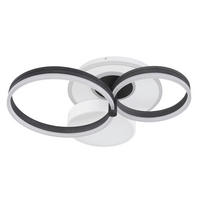 LED-DECKENLEUCHTE 69/59/16 cm    - Opal/Schwarz, Design, Kunststoff/Metall (69/59/16cm)