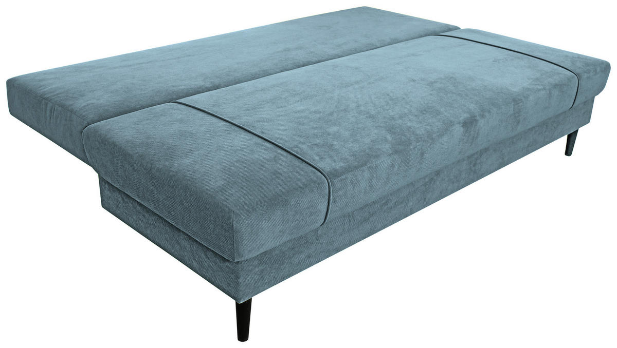 SCHLAFSOFA Webstoff Hellblau  - Schwarz/Hellblau, KONVENTIONELL, Holz/Kunststoff (199/88/88cm) - Carryhome