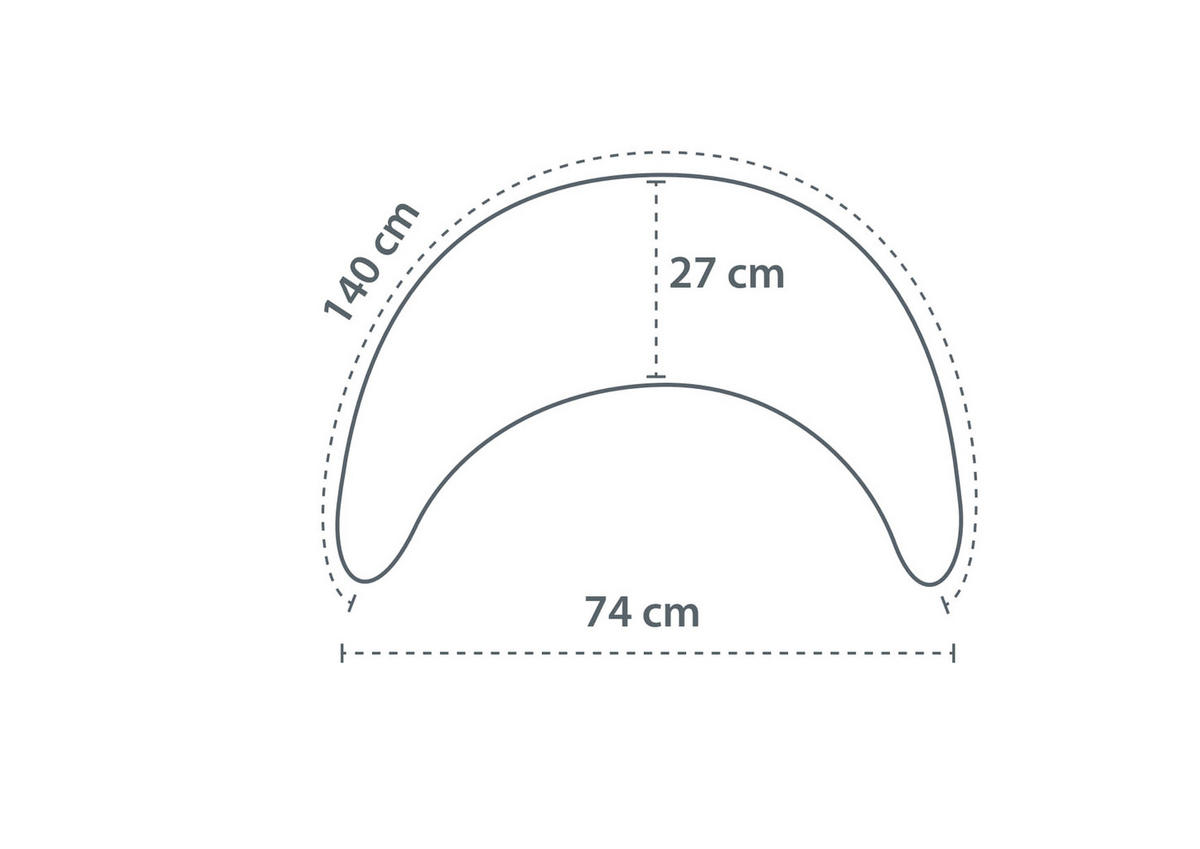 STILLKISSEN  27/140 cm  - Hellgrau, KONVENTIONELL, Textil (27/140cm) - Theraline