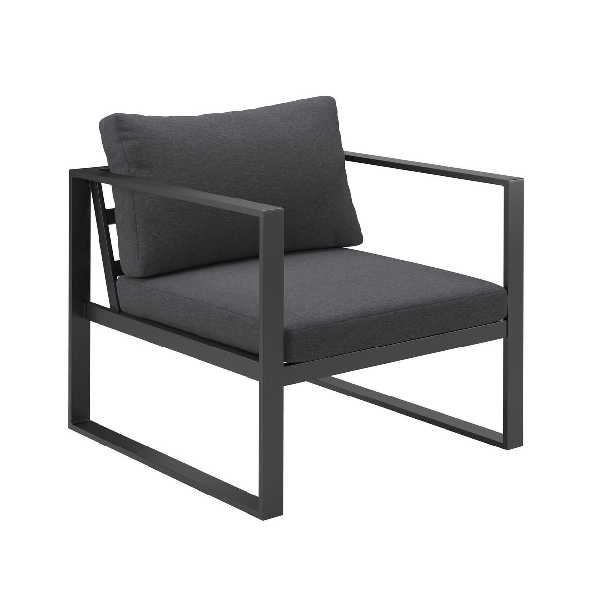 LOUNGESESSEL Anthrazit Eisen  - Anthrazit, MODERN, Textil/Metall (73/63/76cm) - Ambia Garden