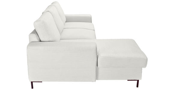 ECKSOFA Creme Cord  - Creme/Schwarz, KONVENTIONELL, Textil/Metall (150/240cm) - Carryhome