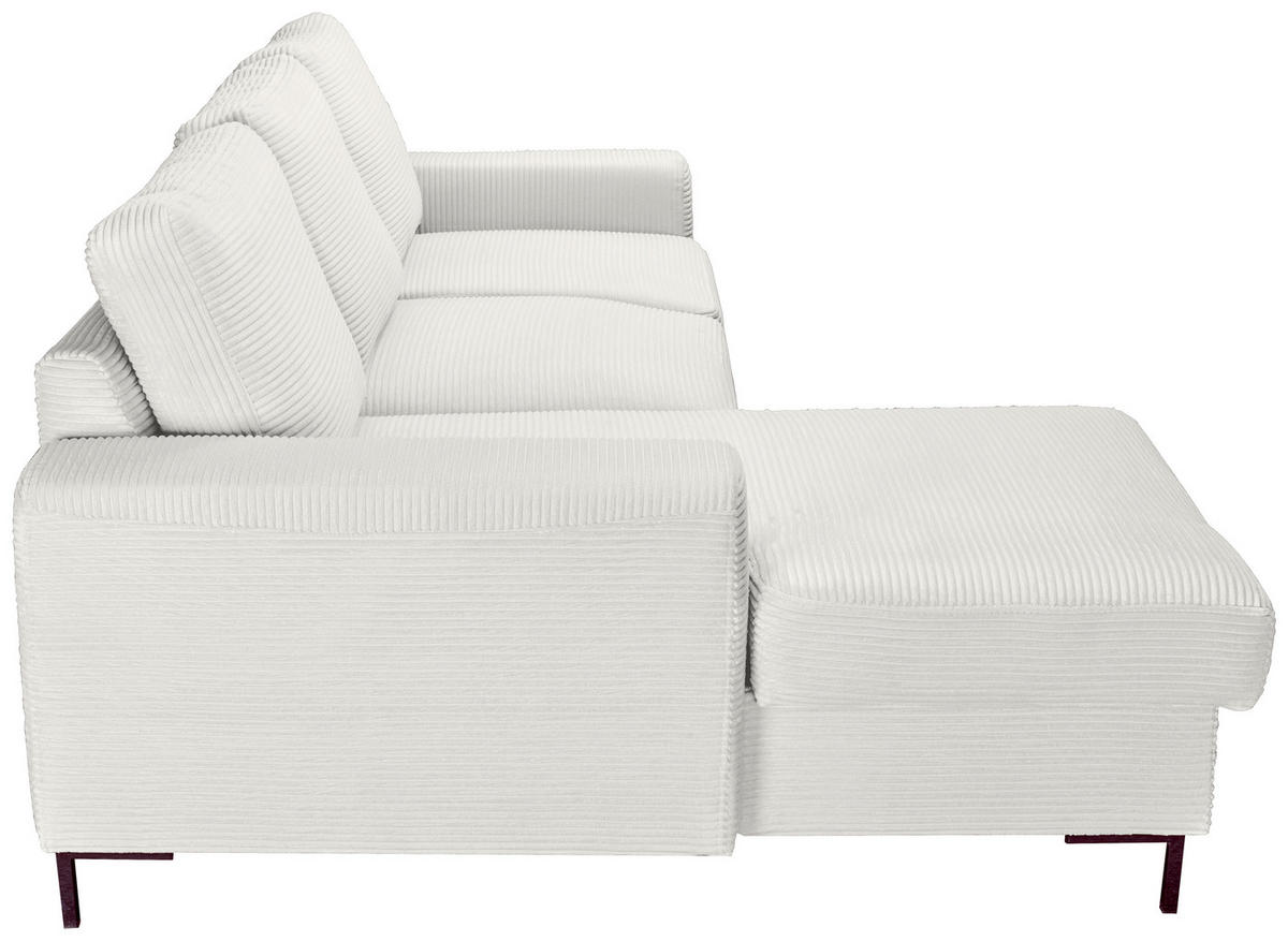 ECKSOFA Creme Cord  - Creme/Schwarz, KONVENTIONELL, Textil/Metall (150/240cm) - Carryhome