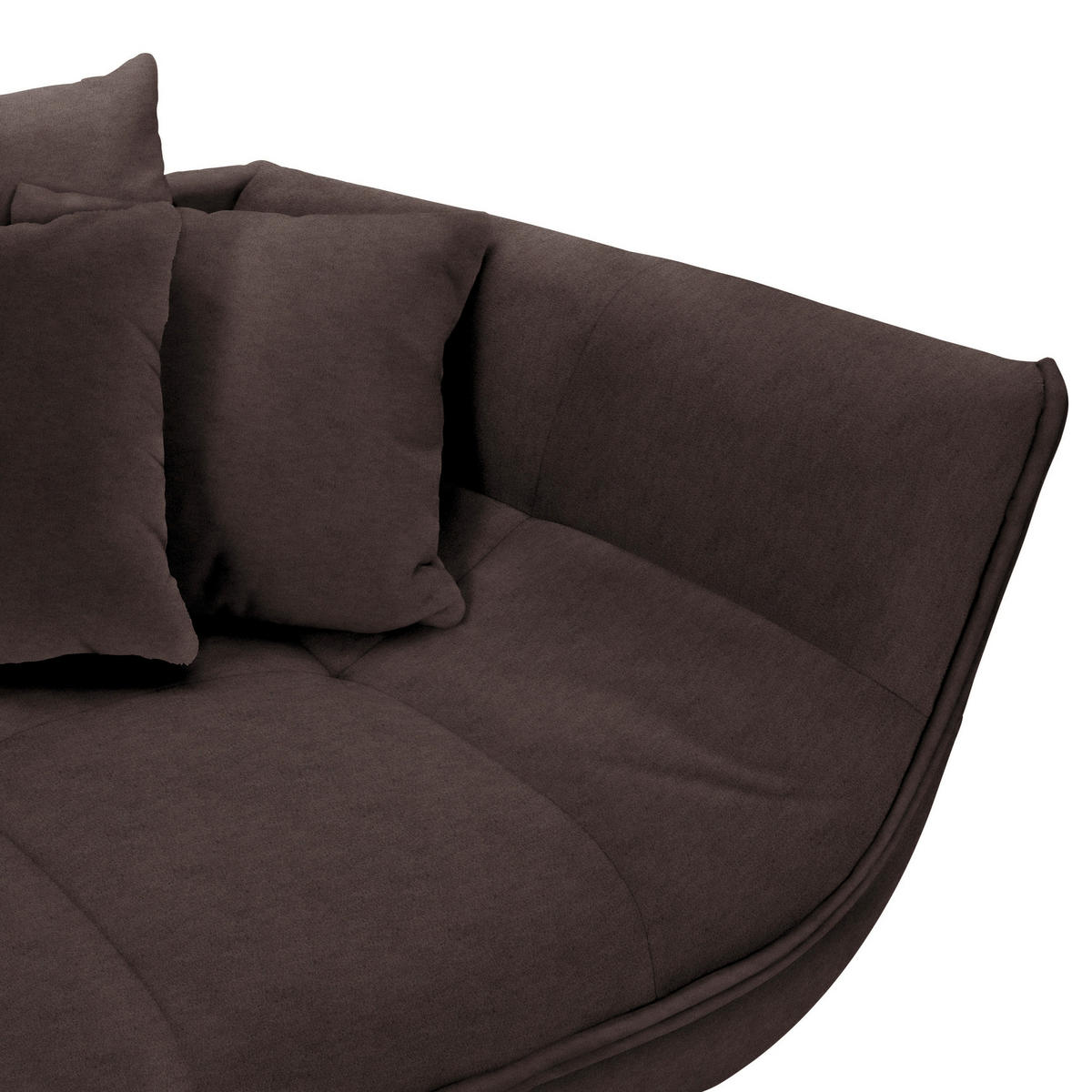 BIG SOFFA i flatväv mörkbrun  - svart/mörkbrun, Design, metall/textil (275/80/123cm) - MID.YOU