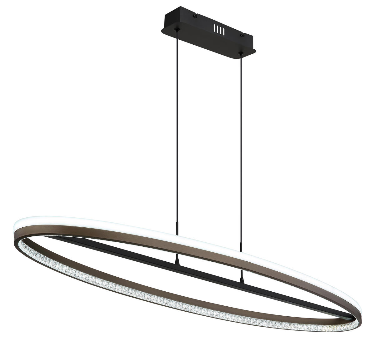ZÁVĚSNÉ LED SVÍTIDLO, 101/29/150 cm - černá/čiré, Design, kov/plast (101/29/150cm) - Globo