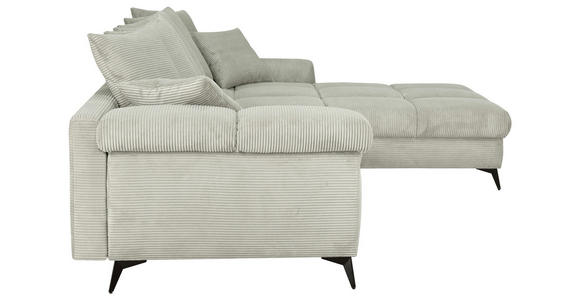 ECKSOFA Elfenbein Cord Rückenkissen, Armlehnenkissen, Rücken echt  - Elfenbein/Schwarz, KONVENTIONELL, Textil/Metall (332/231cm) - Carryhome