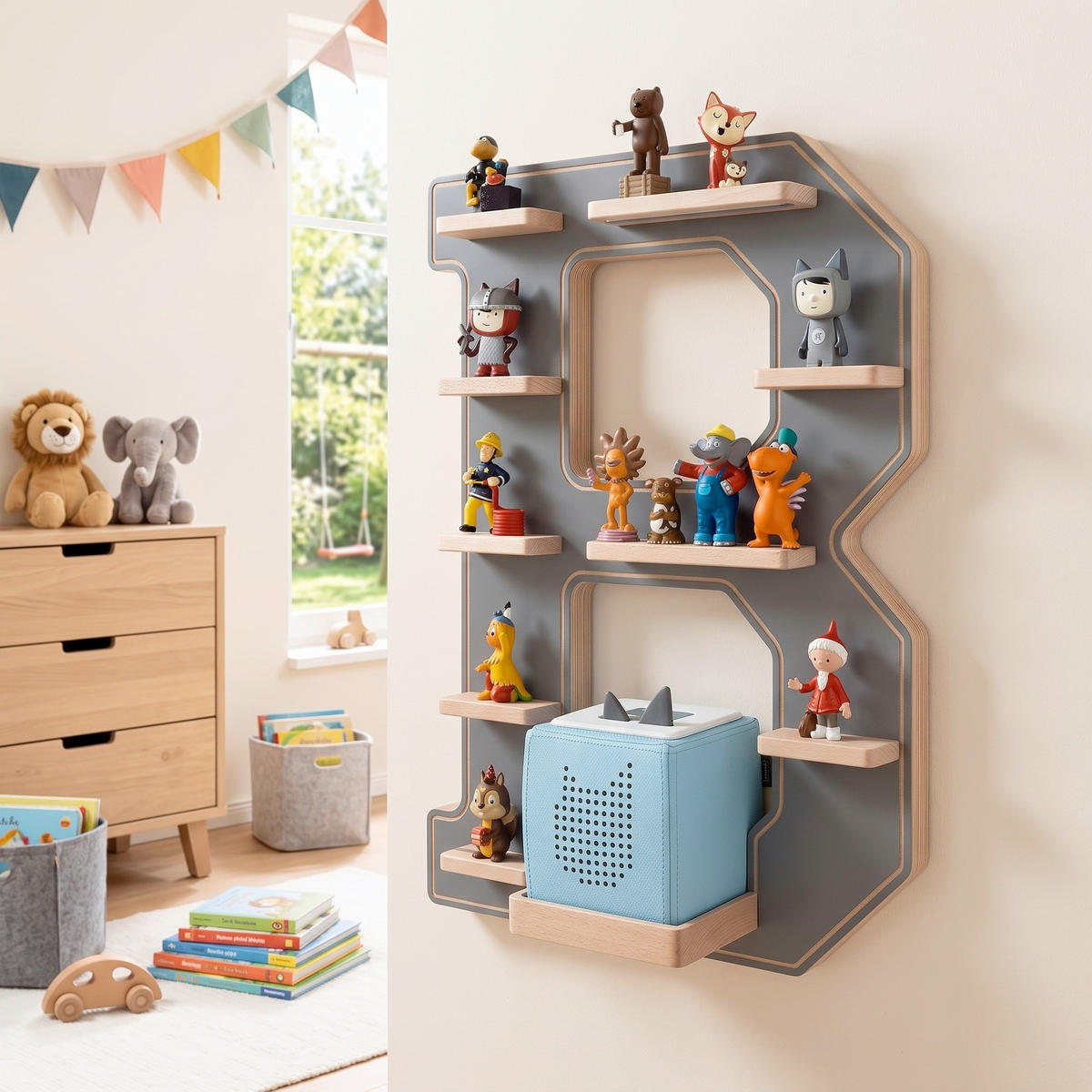 KINDERREGAL  - Grau, Modern, Holzwerkstoff (41/54/19cm) - Livetastic