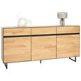 SIDEBOARD Schwarz, Wildeiche  180/90/42 cm  - Wildeiche/Schwarz, Natur, Holz/Holzwerkstoff (180/90/42cm) - Linea Natura