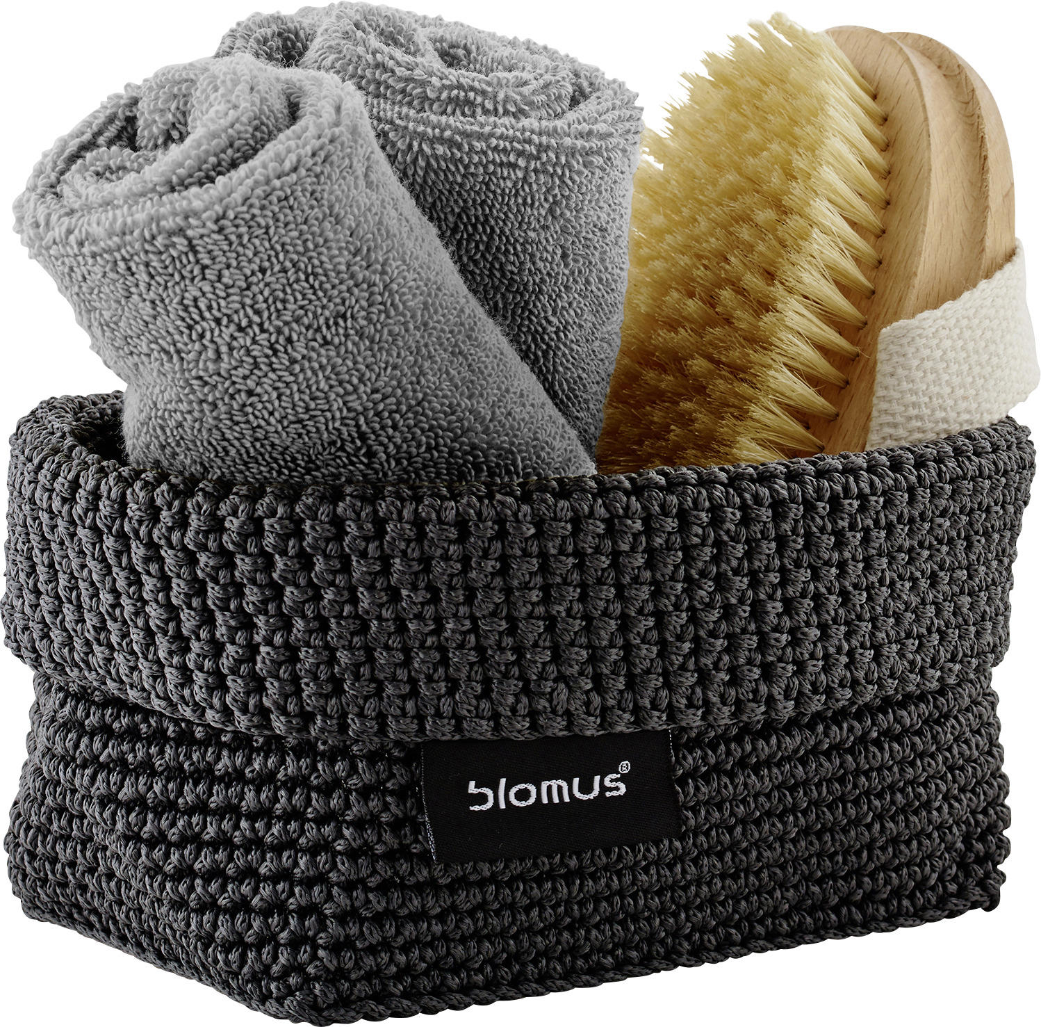 AUFBEWAHRUNGSKÖRBCHEN  - Anthrazit, Basics, Textil (10/9/15cm) - Blomus