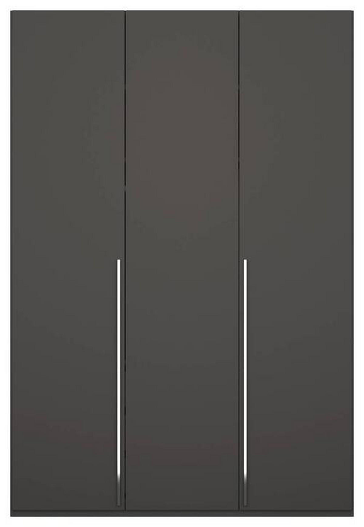 DREHTÜRENSCHRANK  in Graphitfarben  - Chromfarben/Graphitfarben, Design, Holzwerkstoff/Metall (151/223/60cm) - home24