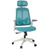 OTOČNÁ ŽIDLE, síťovina, modrá - šedá/bílá, Moderní, textil/plast (66/115-131/66cm) - MID.YOU