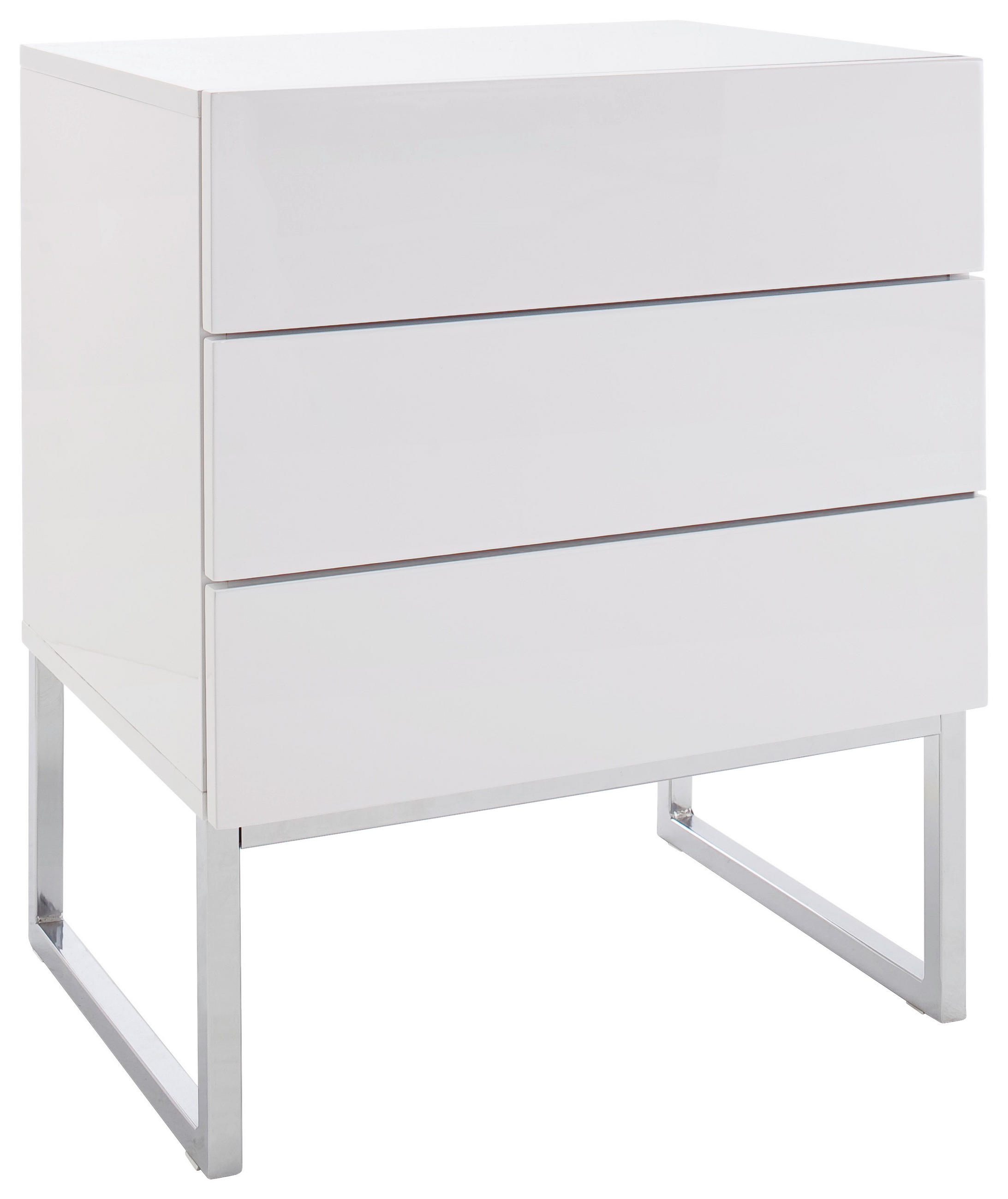 NACHTSCHRANK 50/60/40 cm  - Weiß Hochglanz, Basics, Holzwerkstoff/Metall (50/60/40cm)