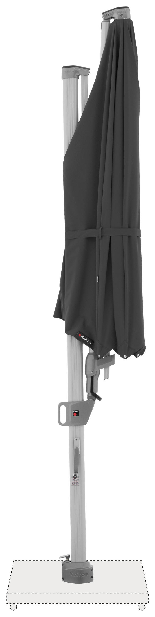 AMPELSCHIRM  340/340 cm  - Dunkelgrau/Silberfarben, Basics, Textil/Metall (340/340cm) - Doppler