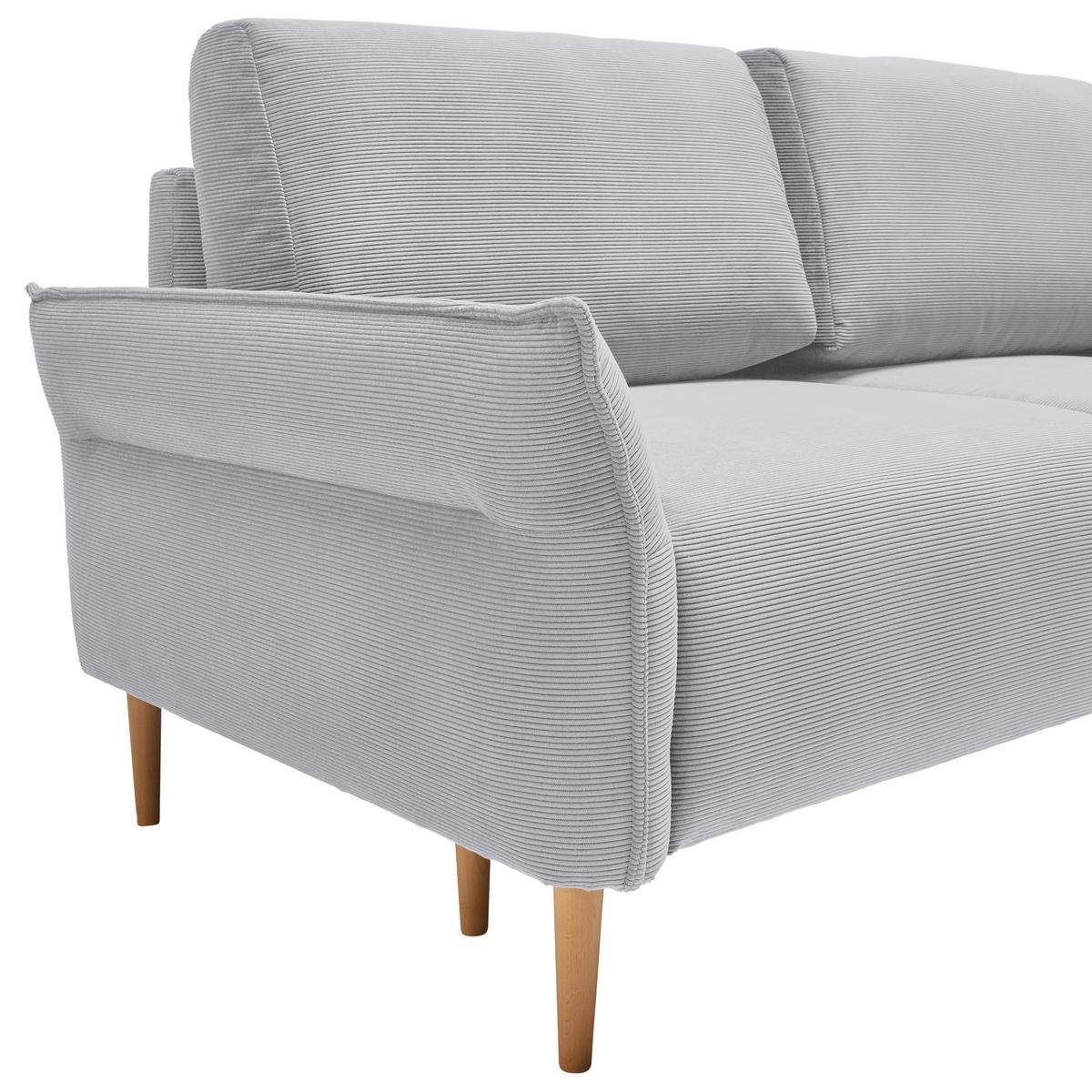 3-SITS SOFFA i manchester grå  - grå/naturfärgad, Modern, trä/textil (183/85/92cm) - MID.YOU