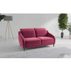 2,5-SITZER in Samt Aubergine  - Aubergine/Schwarz, MODERN, Textil/Metall (172/93/104cm) - Sit & More