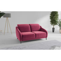 2,5-SITZER in Samt Aubergine  - Aubergine/Schwarz, MODERN, Textil/Metall (172/93/104cm) - Sit & More