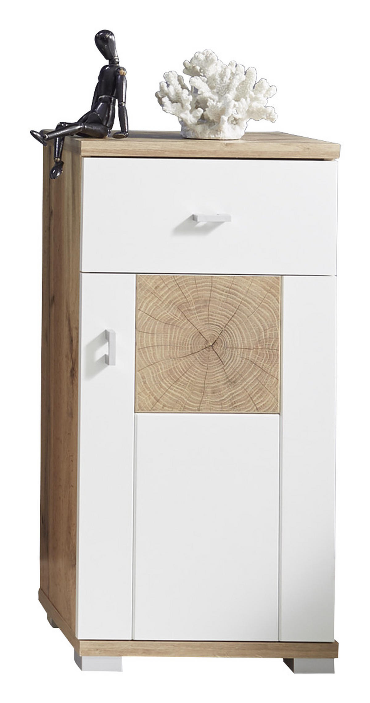 UNTERSCHRANK in   - Weiss/Eichefarben, Design, Holzwerkstoff/Kunststoff (38/80/30cm) - MID.YOU