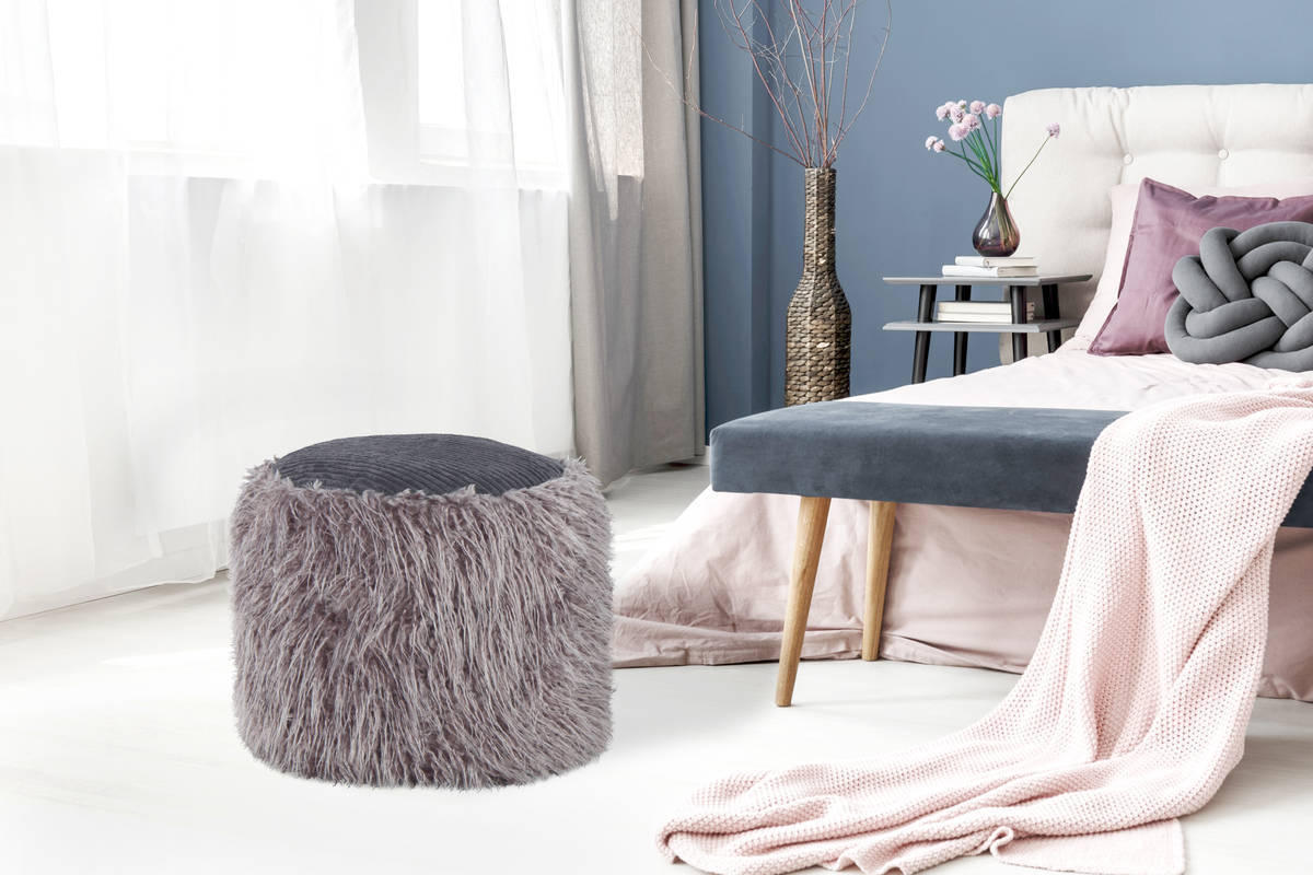 POUF in Dunkelgrau Kunststoff  - Dunkelgrau, Basics, Kunststoff (45/38/45cm) - Kayoom