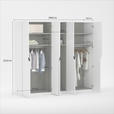 DREHTÜRENSCHRANK 250/223/62 cm 5-türig Weiß Hochglanz  - Weiß Hochglanz/Schwarz, Design, Holzwerkstoff/Metall (250/223/62cm) - Novel