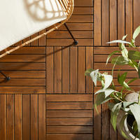 TERRASSENFLIESE - Dunkelbraun/Schwarz, Modern, Holz/Kunststoff (30/30/2,4cm) - Ambia Garden