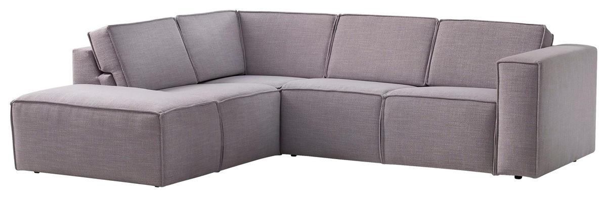 ECKSOFA DICE Grau Struktur  - Schwarz/Grau, MODERN, Kunststoff/Textil (220/275cm) - Trendmanufaktur