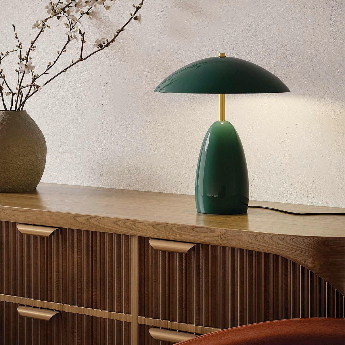 LED-TISCHLEUCHTE Alora Mood 30,5/35,2 cm  - Dunkelgrün, Design, Metall (30,5/35,2cm) - Elstead Lighting