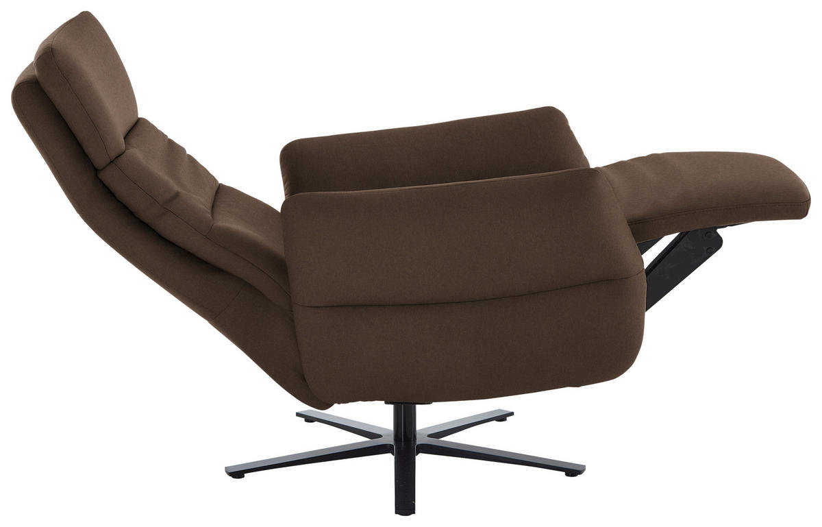 RELAXSESSEL in Leder Braun  - Schwarz/Braun, Design, Leder/Metall (82/119/85cm) - Dieter Knoll