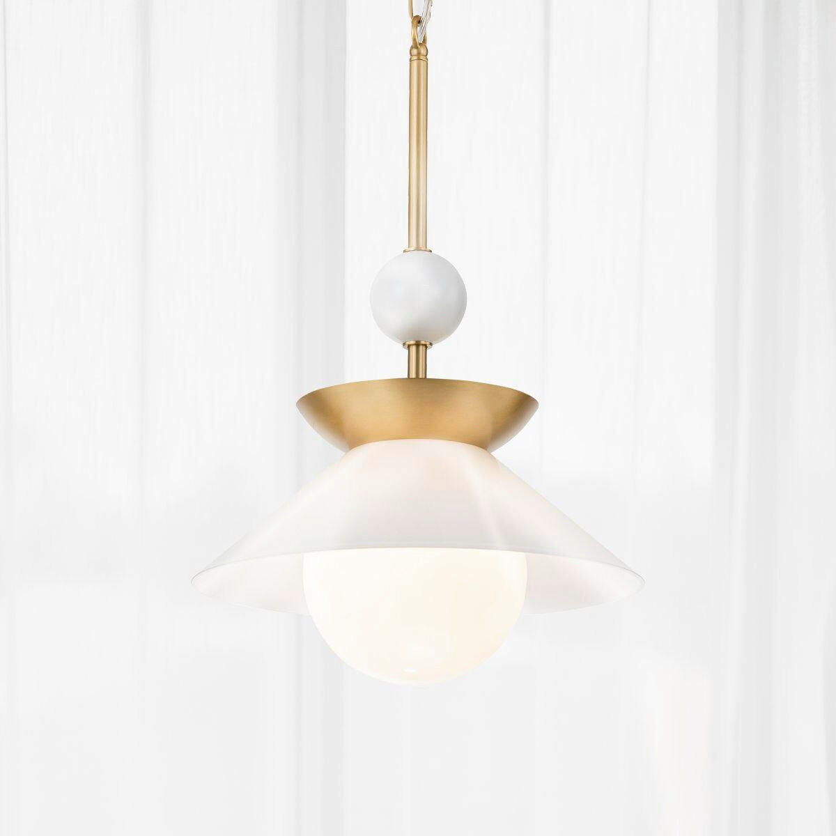 HÄNGELEUCHTE Quintiesse 71,5/36,6/36,6 cm  - Messingfarben, KONVENTIONELL, Glas/Metall (71,5/36,6/36,6cm) - Elstead Lighting