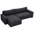 ECKSOFA in Cord Graphitfarben  - Schwarz/Graphitfarben, MODERN, Kunststoff/Textil (150/245cm) - Carryhome