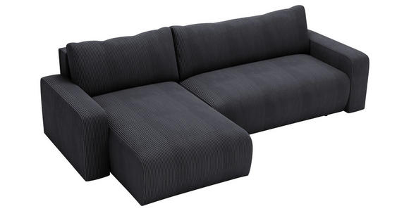 ECKSOFA in Cord Graphitfarben  - Schwarz/Graphitfarben, MODERN, Kunststoff/Textil (150/245cm) - Carryhome