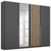 DREHTÜRENSCHRANK in Grau  - Alufarben/Eiche Artisan, Modern, Holzwerkstoff/Metall (226/210/54cm) - Rauch Möbel